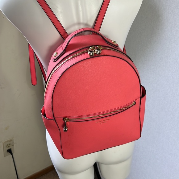 Henri bendel women backpack  with dust bag pink leather used - Picture 2 of 16